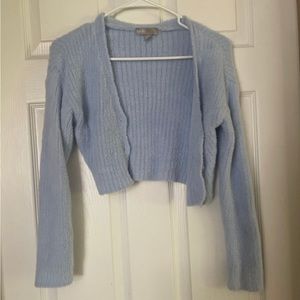 ASOS cropped blue soft fuzzy cardigan Size US 2